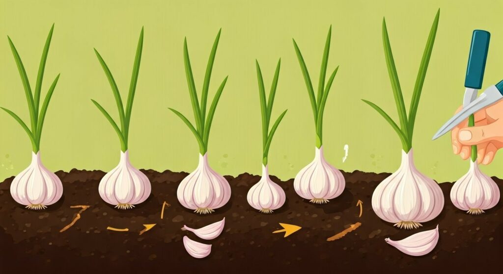 planting garlic bulbs
